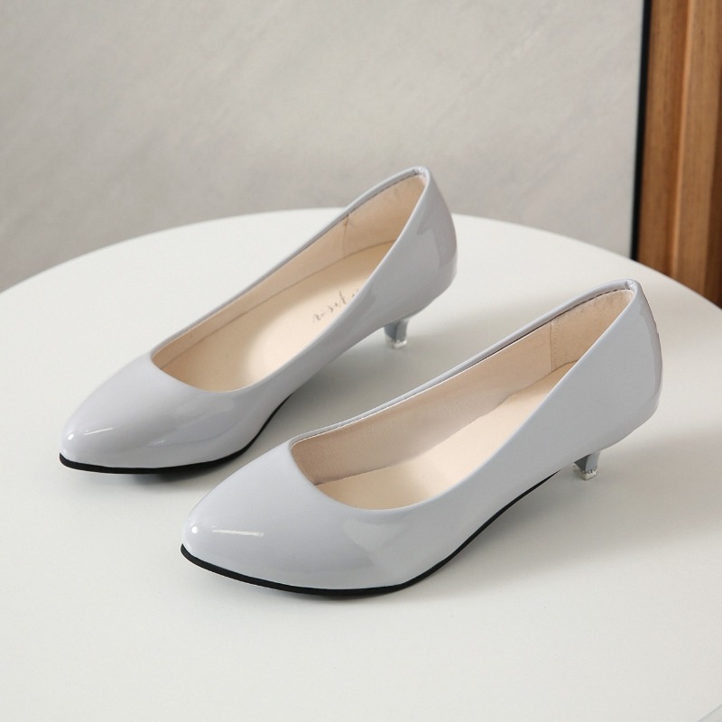 Women Shoes Black - รองเท้าส้นกลางสำหรับผู้หญิง ขนาดใหญ่ 35-42 นุ่มสบาย สีดำ รองเท้าทำงานแบบเรียบง่าย