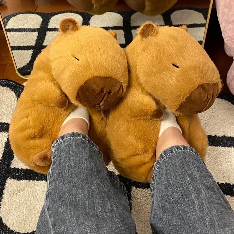 Women Shoes On Sale - ความแปลกใหม่ capybara รองเท้าแตะ unisex สัตว์สไลด์รองเท้าผู้หญิงน่ารัก fuzzy