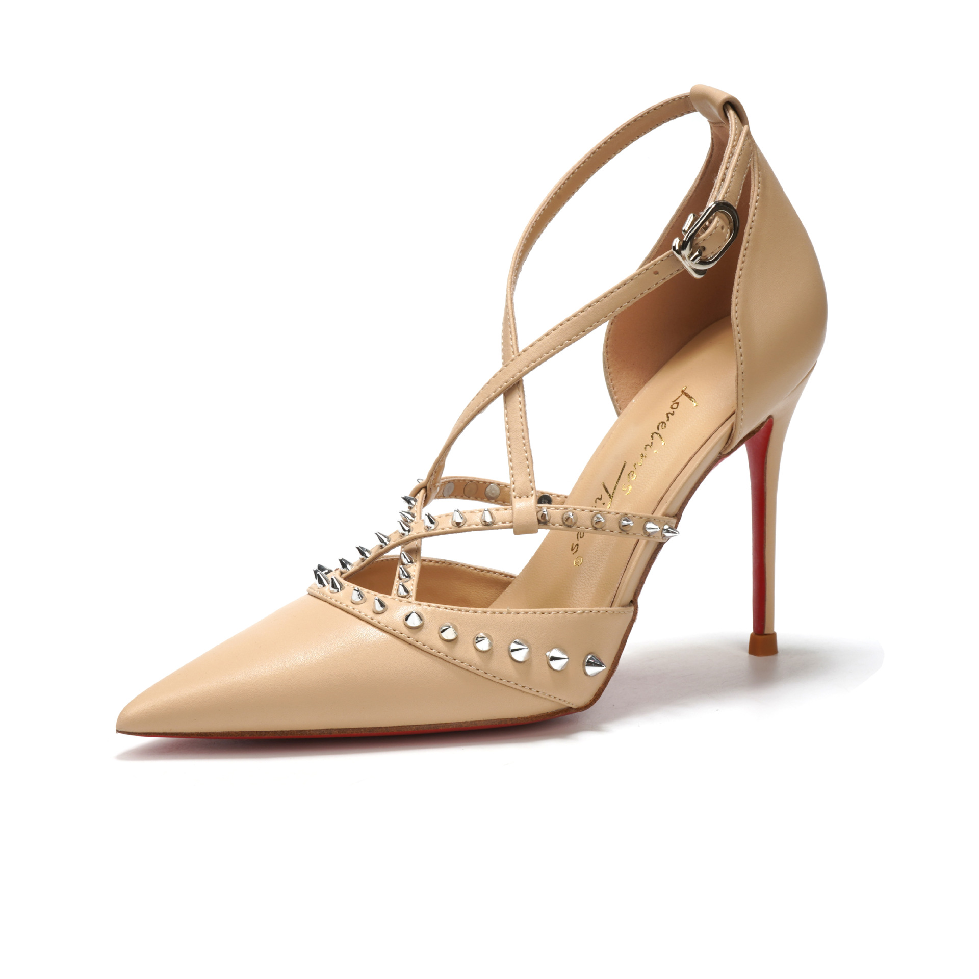 Women Shoes Black - Retro รองเท้าผู้หญิงรองเท้าแตะ Stiletto รองเท้าส้นสูงหญิง Beige Original