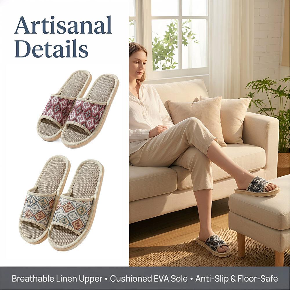 รองเท้าแตะผ้าลินินสี่ฤดูสำหรับ - Women Shoes On Sale บทวิจารณ์และราคา