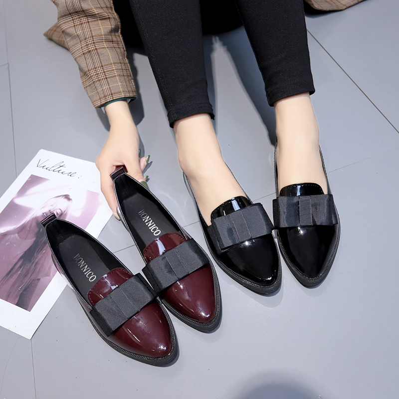 รองเท้าส้นเตี้ยหนังแก้วสีดำ/สี - Women Shoes Black บทวิจารณ์และราคา