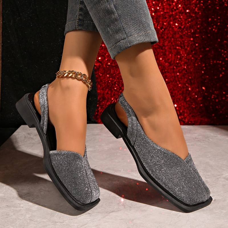 รองเท้าส้นเตี้ยแบบสวมประดับกลิ - Women Shoes Loafers บทวิจารณ์และราคา