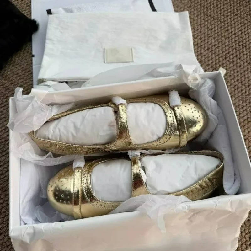 รองเท้าหนังแบบแมรี่เจนหัวกลม ส - Women'S Shoes Non Slip บทวิจารณ์และราคา
