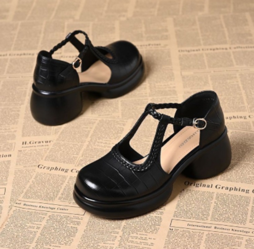 รองเท้าส้นสูงแบบแมรี่เจนสำหรับ - Women Shoes Black บทวิจารณ์และราคา