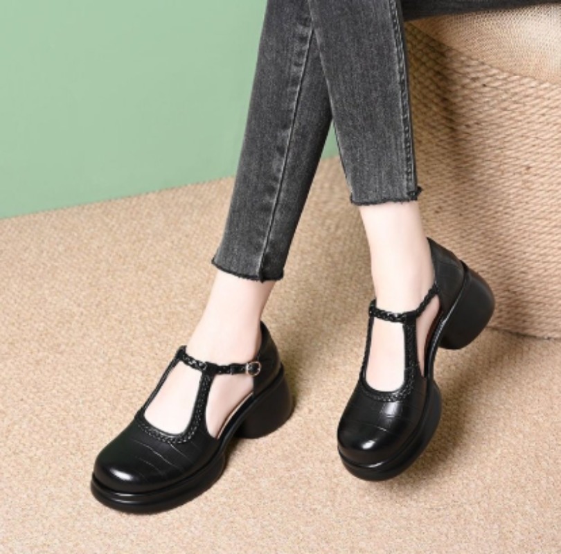 รองเท้าส้นสูงแบบแมรี่เจนสำหรับ - Women Shoes Black บทวิจารณ์และราคา