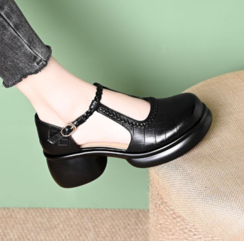 รองเท้าส้นสูงแบบแมรี่เจนสำหรับ - Women Shoes Black บทวิจารณ์และราคา